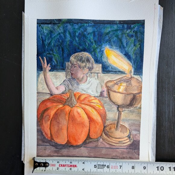 Original Watercolor Painting: Autumn Fire Seeker - Picture 7 of 8
